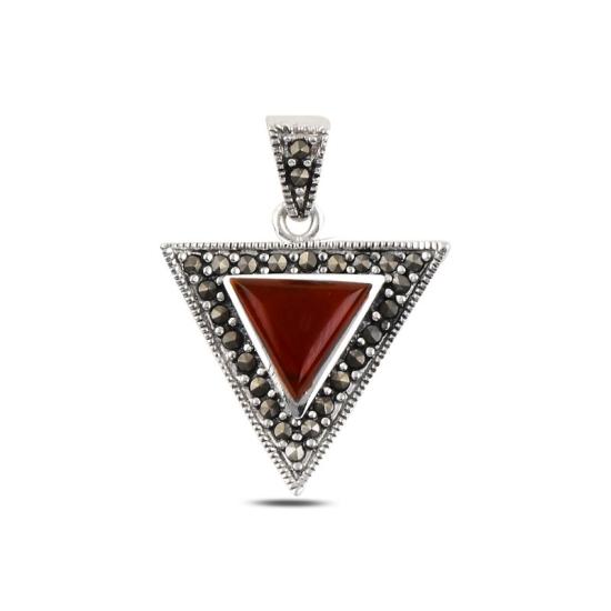 Wholesale Red Agate & Marcasite Pendant