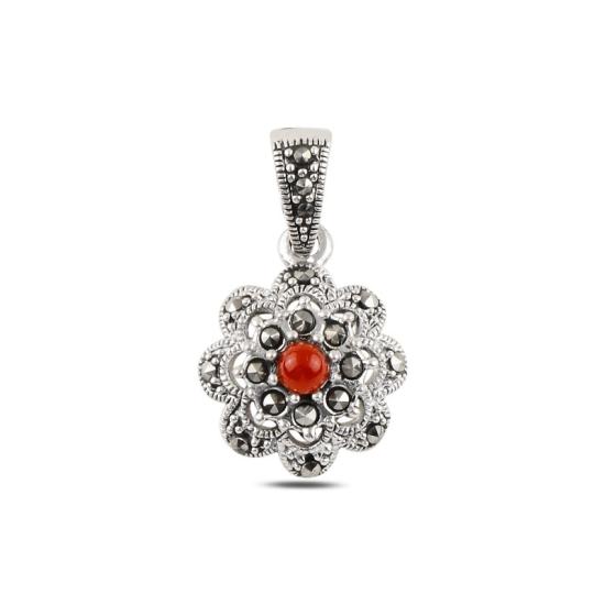 Wholesale Red Agate & Marcasite Pendant