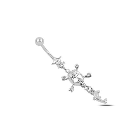 Wholesale CZ Dangle Skull Piercing