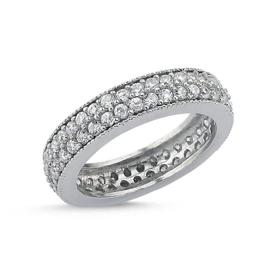 Wholesale CZ 2 Row Eternity Ring