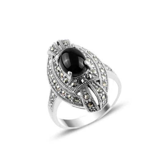 Wholesale Onyx & Marcasite Ring