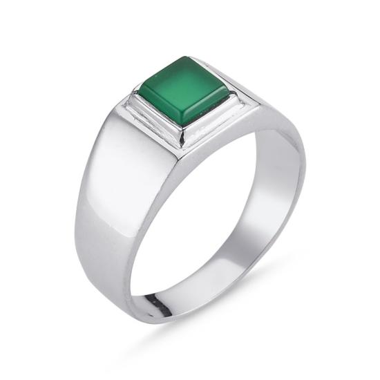 Wholesale Green Agate Men’s Ring