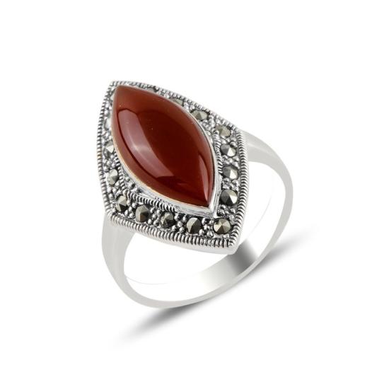 Wholesale Marcasite & Red Agate Ring