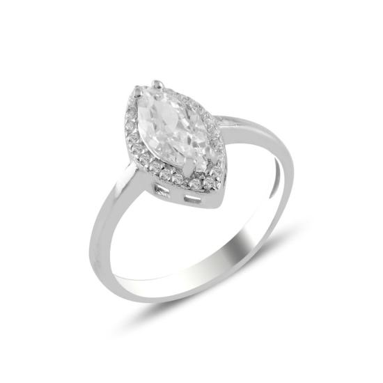 Wholesale Marquise CZ Halo Solitaire Ring