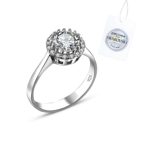 Wholesale Swarovski Zirconia Halo Solitaire Ring