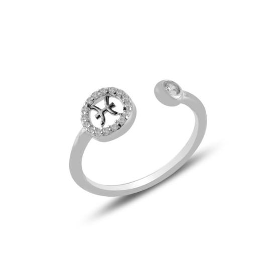 Wholesale Pisces Zodiac CZ Adjustable Size Ring