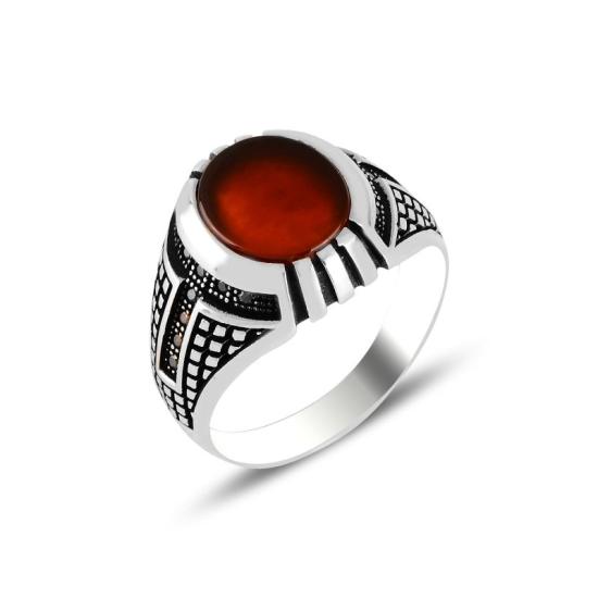 Wholesale Red Agate Men’s Ring