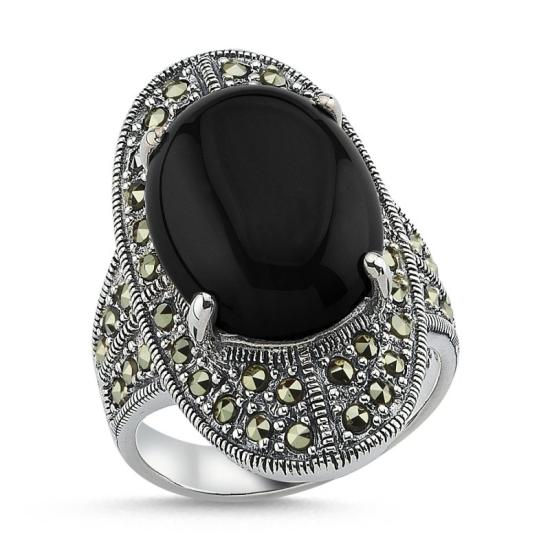 Wholesale Marcasite & Onyx Ring