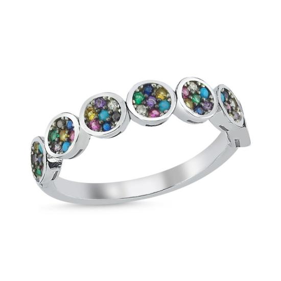 Wholesale Half Eternity Multi Color CZ Ring