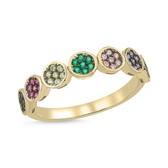 Wholesale Half Eternity Multi Color CZ Ring