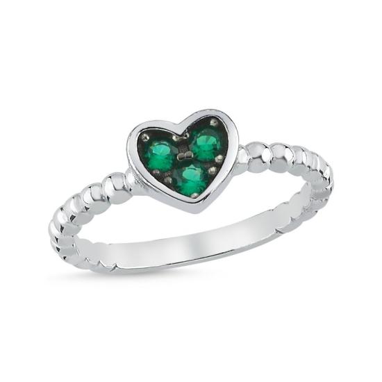 Wholesale Heart Emerald CZ Ring