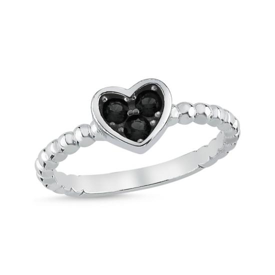 Wholesale Heart Black CZ Ring