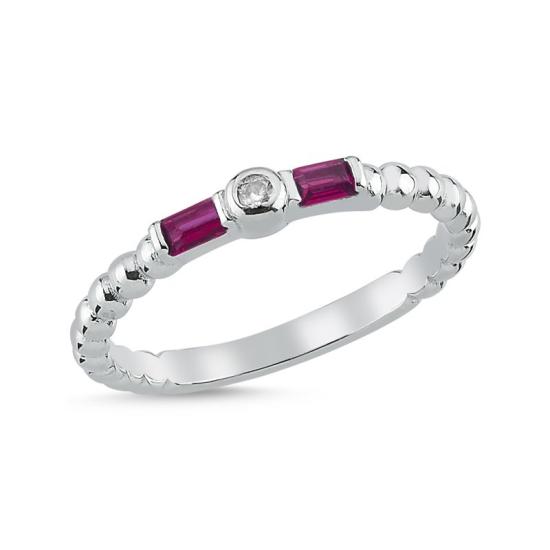 Wholesale Baguette Ruby CZ Ring