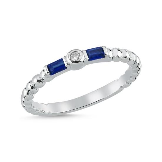 Wholesale Baguette Sapphire CZ Ring