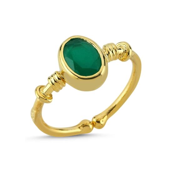 Wholesale Opaque Emerald CZ Adjustable Size Ring