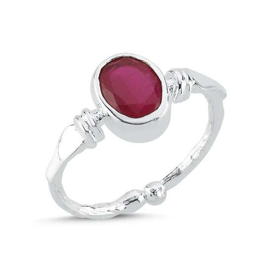 Wholesale Opaque Ruby CZ Adjustable Size Ring