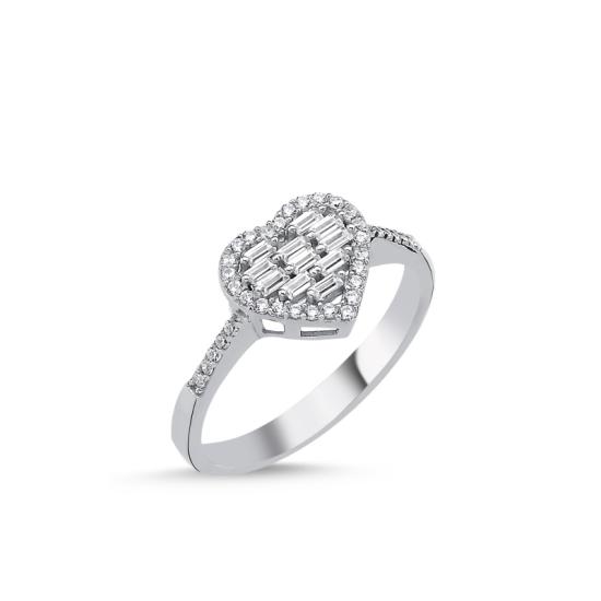 Wholesale Baguette CZ Heart Ring