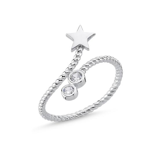 Wholesale CZ Twisted Adjustable Ring