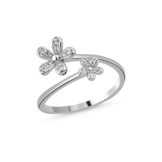 Wholesale Flowers CZ Adjustable Ring