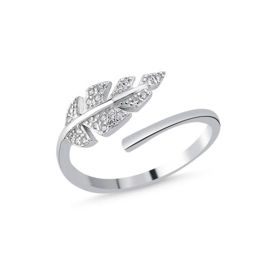 Wholesale Leaf CZ Adjustable Ring