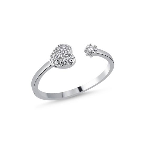 Wholesale Heart CZ Adjustable Ring