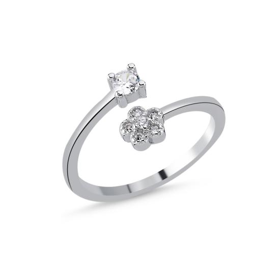 Wholesale Flower Solitaire Adjustable Ring