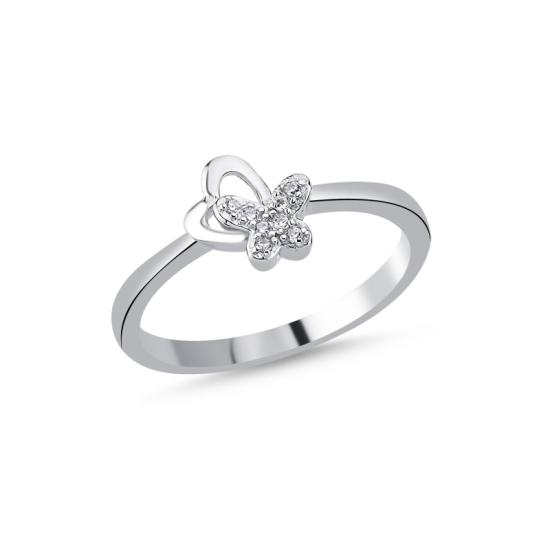 Wholesale Heart Butterfly CZ Ring