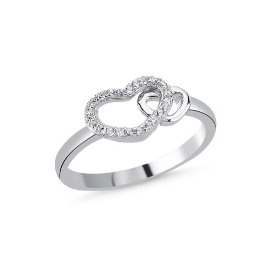 Wholesale Intertwined CZ Heart Ring