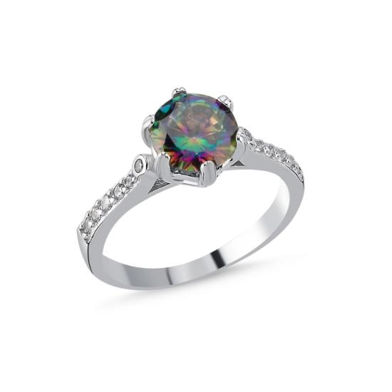 Wholesale Mystic Topaz CZ Solitaire Ring