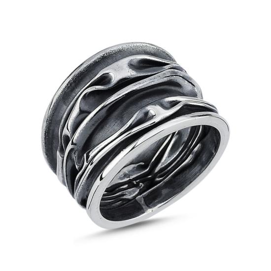 Wholesale Bark Oxidised Ring