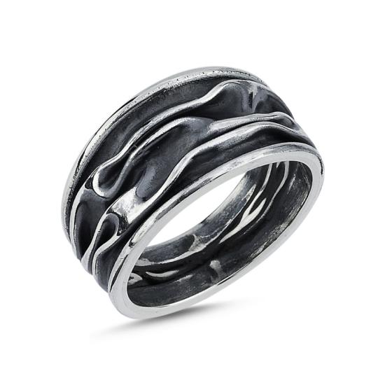 Wholesale Bark Oxidised Ring