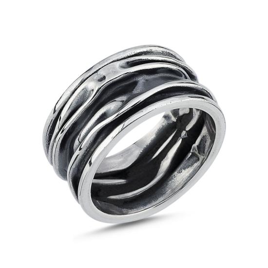 Wholesale Bark Oxidised Ring