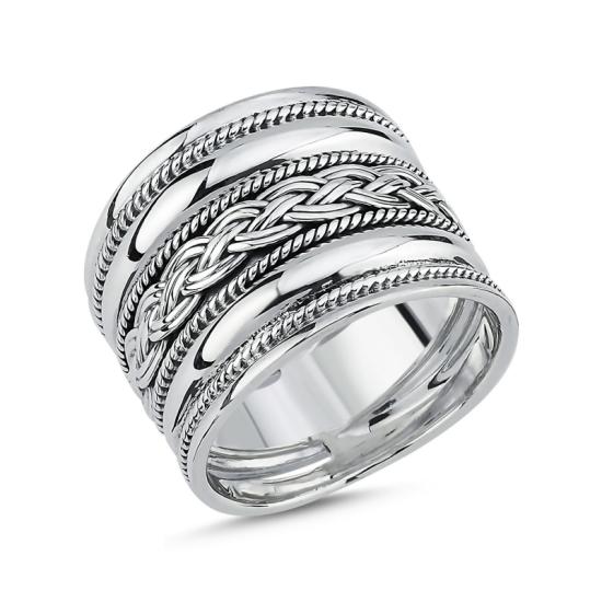 Wholesale Oxidised Knitting Pattern Ring