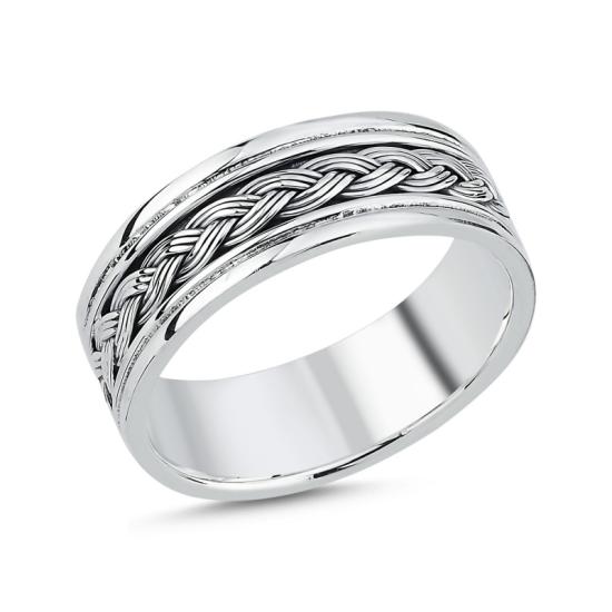 Wholesale Oxidised Knitting Pattern Ring