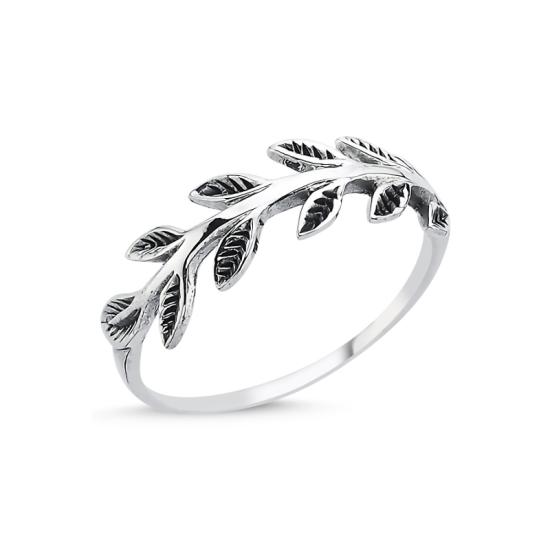 Wholesale Oxidised Leaf Stoneless Ring