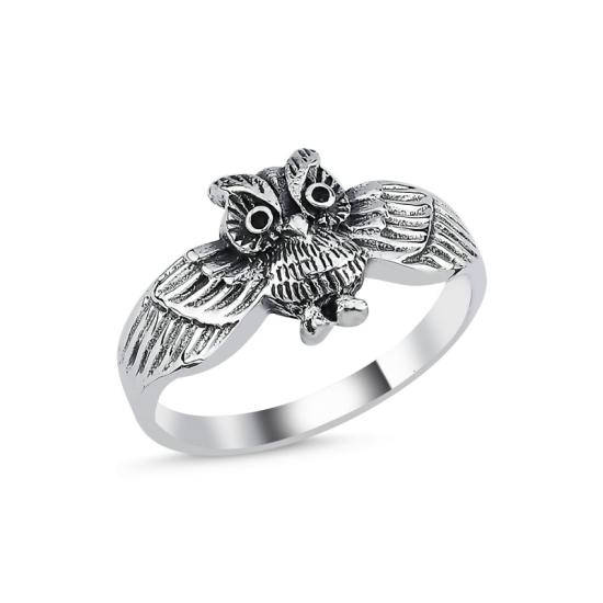 Wholesale Owl Oxidised Ring