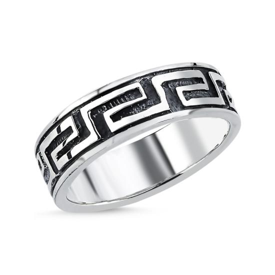 Wholesale Greek Key Oxidised Ring