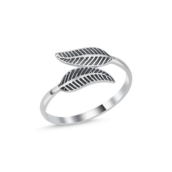 Wholesale Oxidised Leaf Adjustable Ring