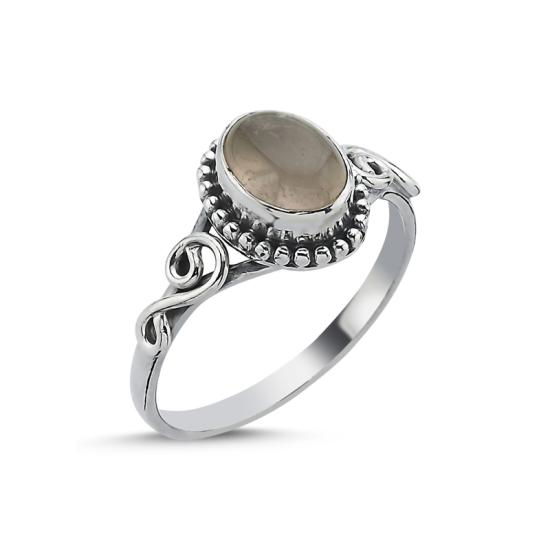 Wholesale Smoky Quartz Oval & Ethnic Oxidised Ring