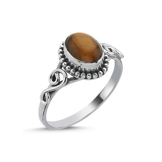 Wholesale Tiger’s Eye Oval & Ethnic Oxidised Ring