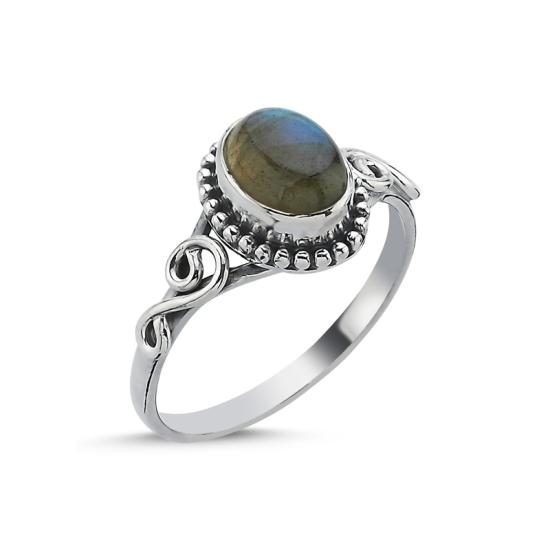 Wholesale Labradorite Oval & Ethnic Oxidised Ring