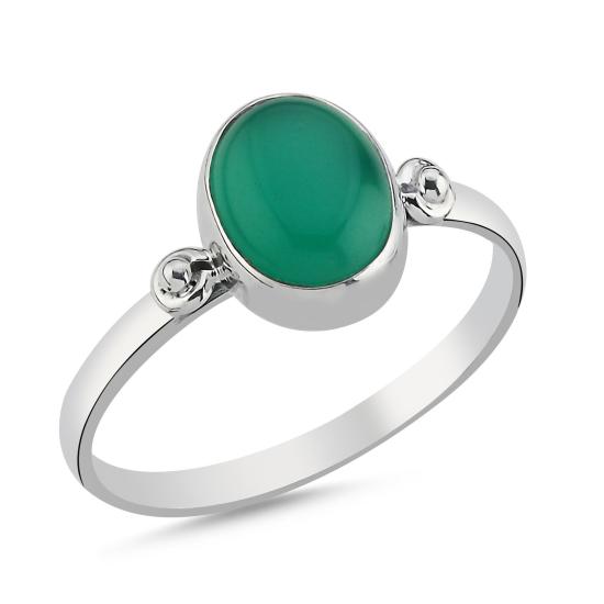 Wholsale Green Agate Oval & Ethnic Ring