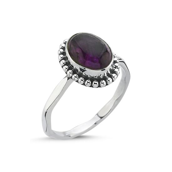 Worldwide Amethyst Oval & Ethnic Oxidised Ring