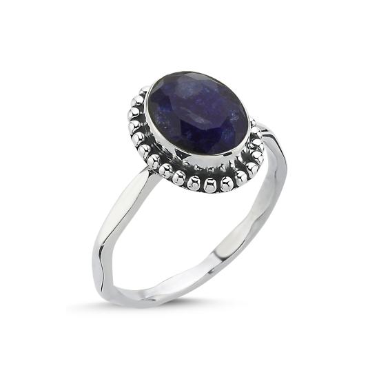 Worldwide Root Sapphire Oval & Ethnic Oxidised Ring