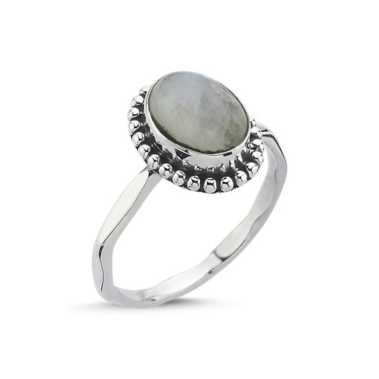 Worldwide Moonstone Oval & Ethnic Oxidised Ring