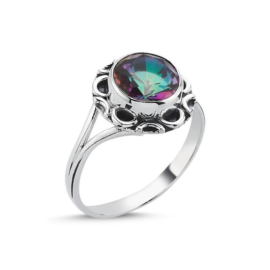 Worldwide Mystic Topaz & Ethnic Oxidised Ring