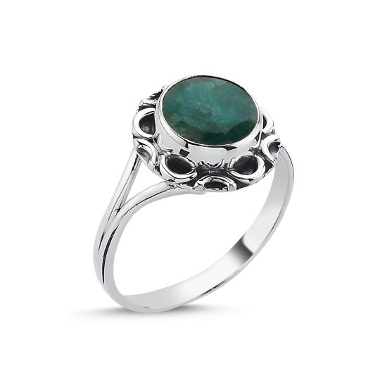 Worldwide Root Emerald & Ethnic Oxidised Ring