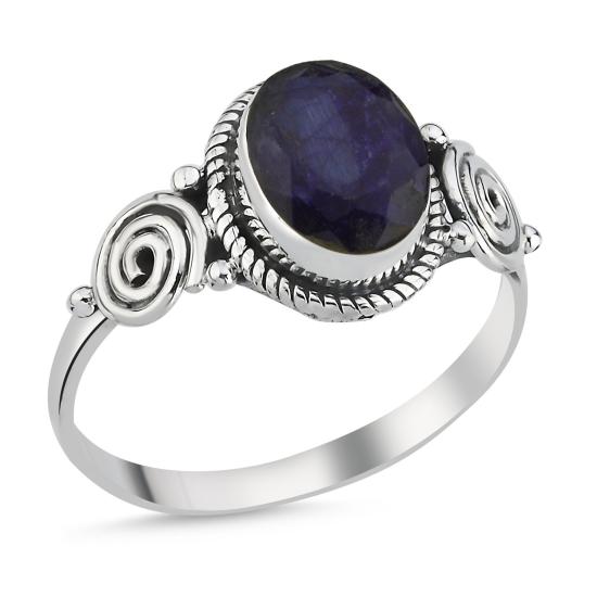 Wholesale Root Sapphire Oval & Ethnic Oxidised Ring