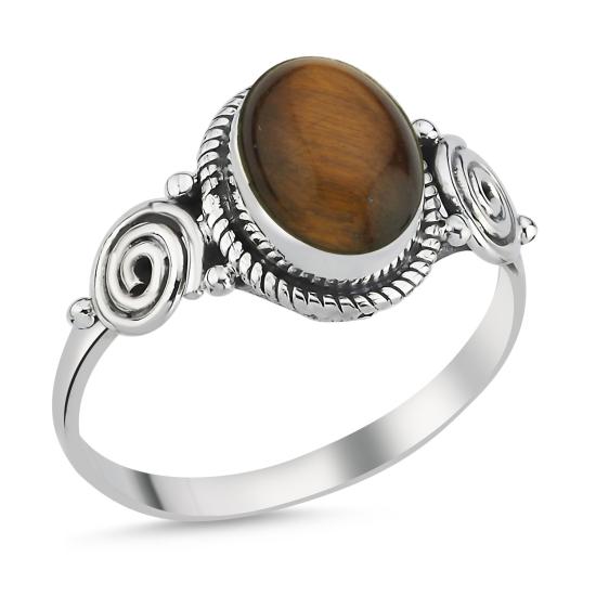 Wholesale Tiger’s Eye Oval & Ethnic Oxidised Ring