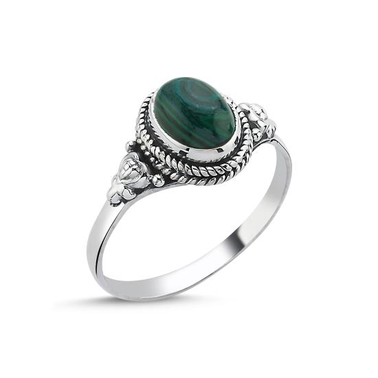 Worldwide Malachite Oval & Ethnic Oxidised Ring